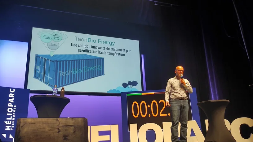 Présentation professionnelle de TechBio Energy lors d’un événement d’innovation